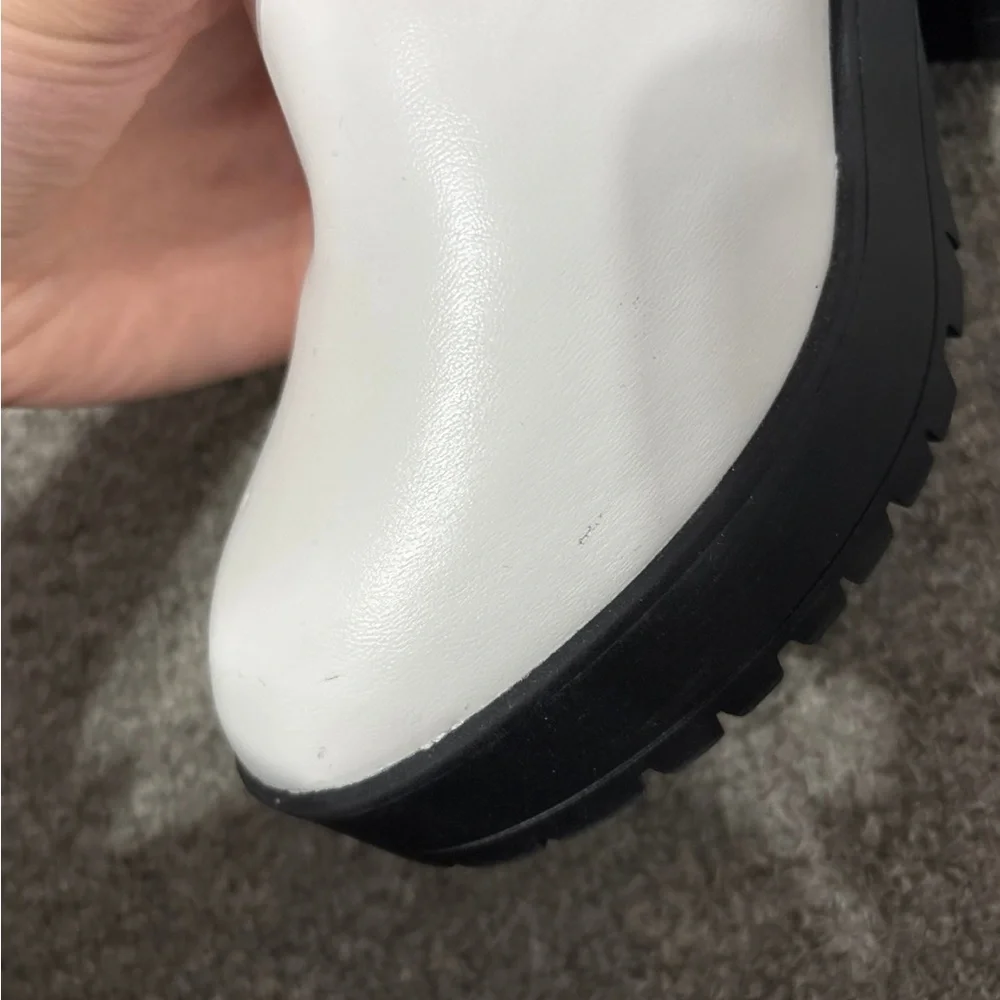 French Connection White Ankle Boots